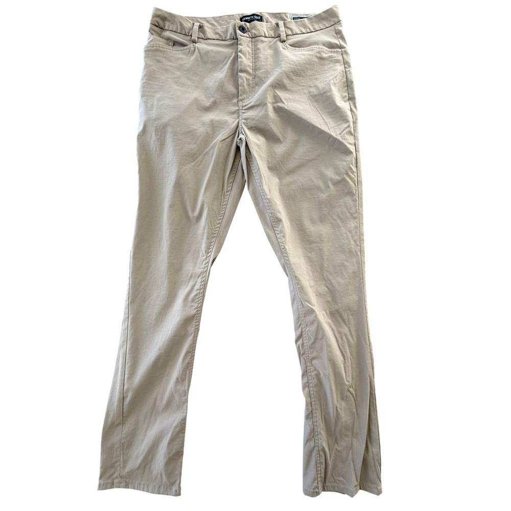 Kenneth Cole Chelsea Slim Chinos Men 34x31 Khaki Business Casual Normcore Preppy - Picture 1 of 9